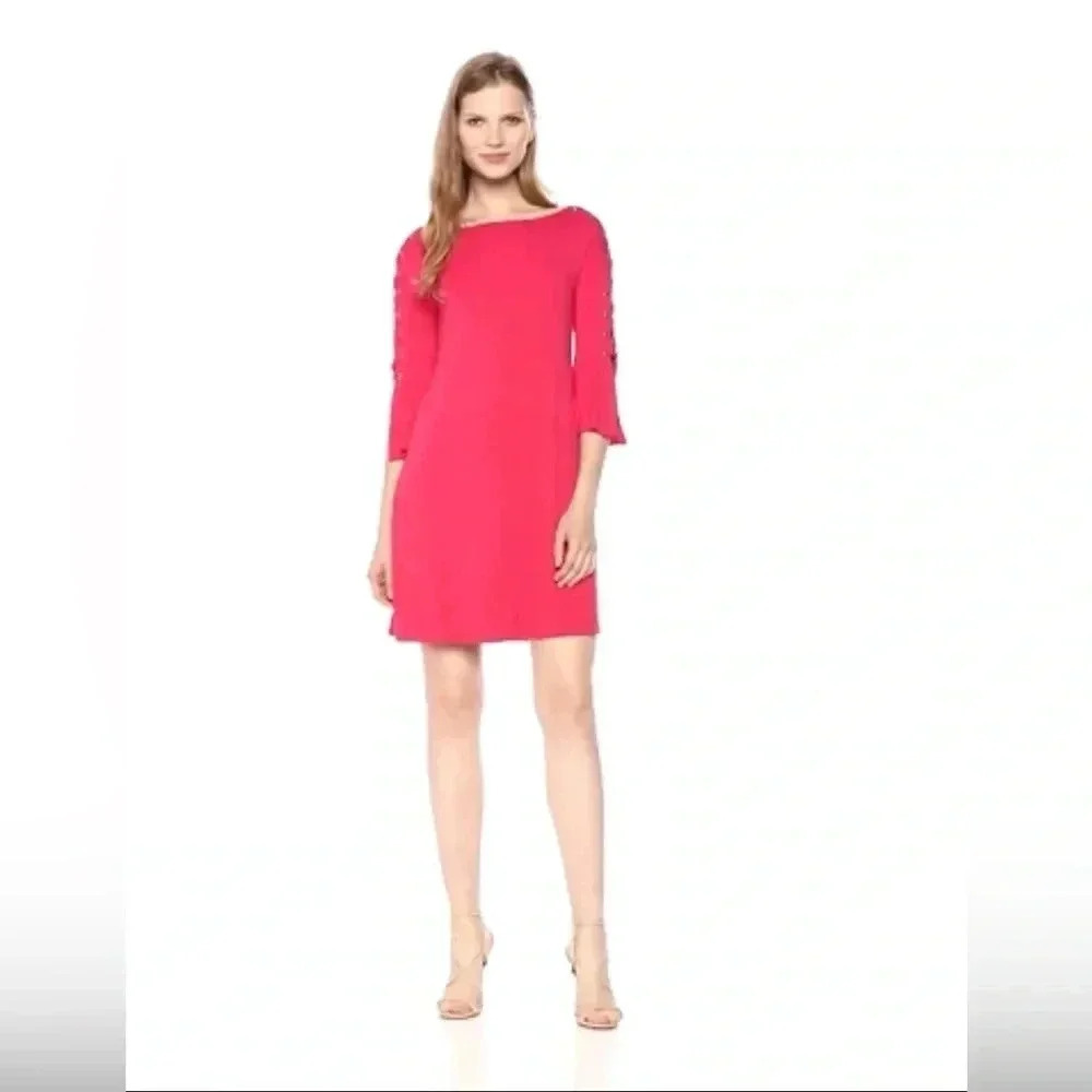 Bailey 44 Kopeck Lace Up 3/4 Flutter Sleeves Hot Pink Women Size M Y2K Feminine